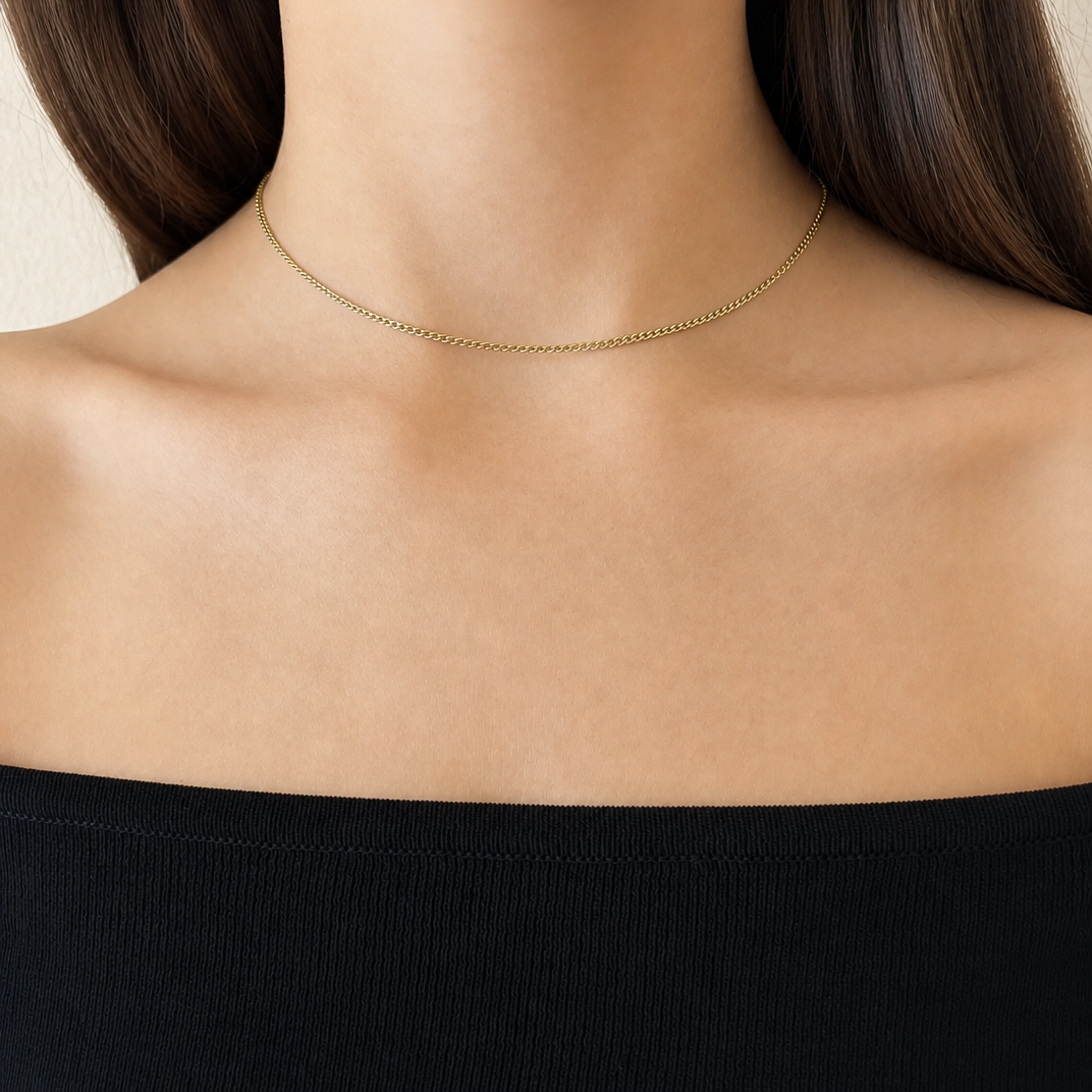Minimalistische gouden ketting model